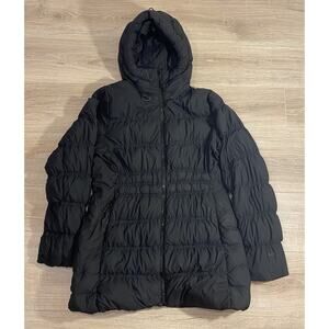 The North Face Puffer Parka Jacket Womens M Goose Down Black Hooded 800 Fill